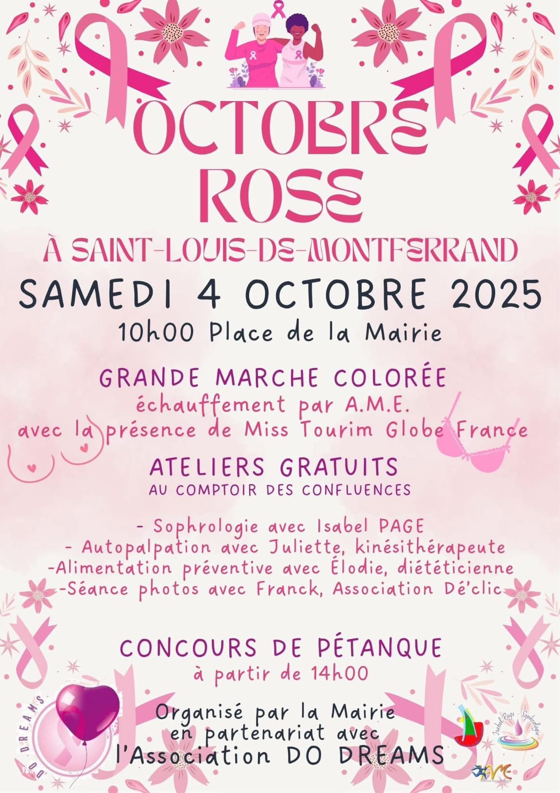 Le 4 Octobre, participez à Octobre Rose à Saint-Louis-de-Montferrand!