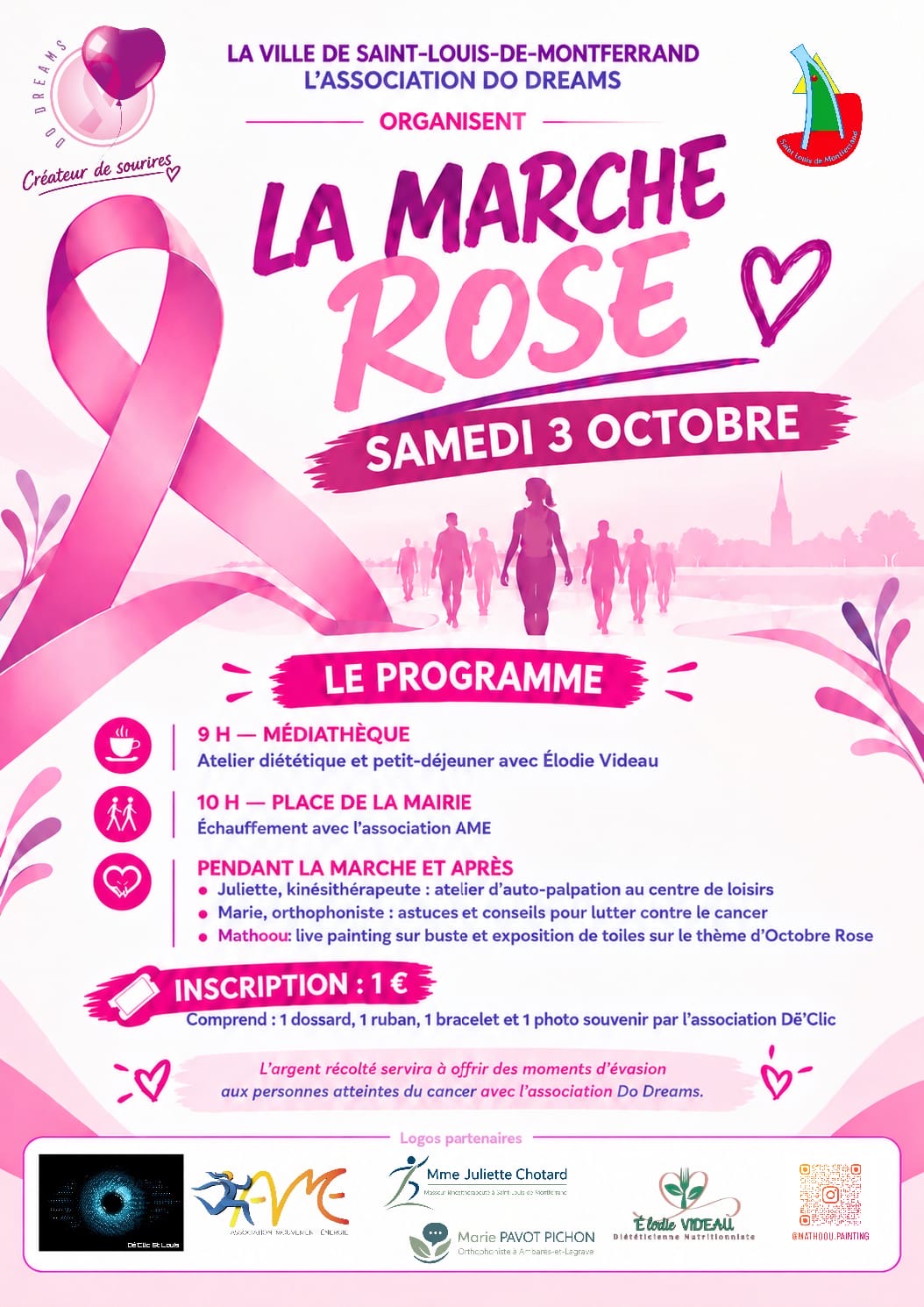 Marche Rose à Saint Louis De Montferrand le samedi 3 Octobre